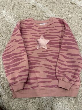 Zara Pink Zebra Star Sweatshirt - Metallic Star Detail